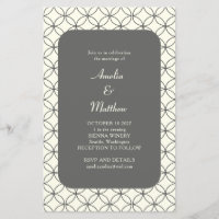 Invitation de mariage de la ligne blanche noire él