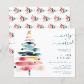 Papier Invitation de mariage de Noël (Devant / Derrière)
