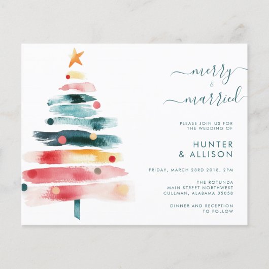 Papier Invitation de mariage de Noël (Devant)