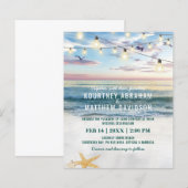 Papier Invitation de mariage de plage à budget étoile de (Devant / Derrière)