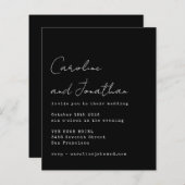 Papier Invitation de mariage de script de machine à écrir (Devant / Derrière)