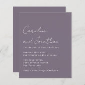 Papier Invitation de mariage de script de machine à écrir (Devant / Derrière)