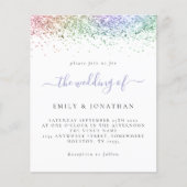 Papier Invitation de mariage de script de Parties scintil (Devant)
