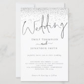 Papier Invitation de mariage de script de Parties scintil (Devant)