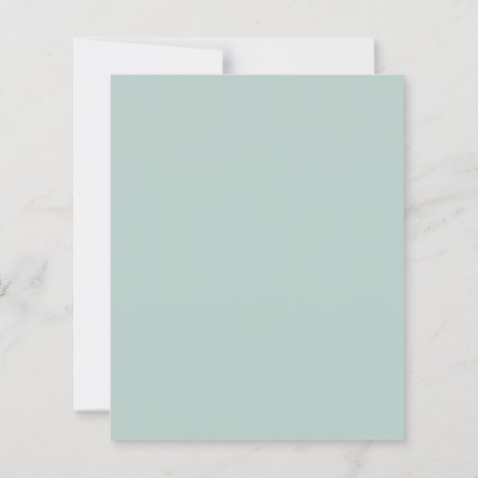 Papier Invitation de mariage de script Eucalyptus or Turq (Dos)