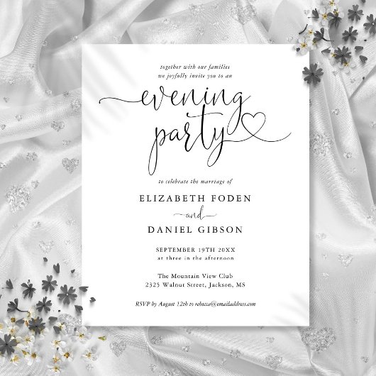 Papier Invitation de mariage de soirée de fête de mariage
