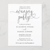 Papier Invitation de mariage de soirée de fête de mariage (Devant)