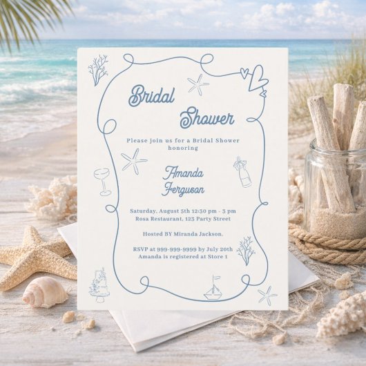 Papier Invitation de mariage dessinée à la main avec une