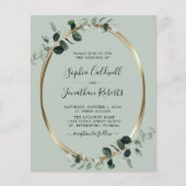 Papier Invitation de mariage d'Eucalyptus Code QR Budget (Devant)