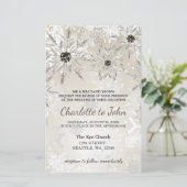 Papier Invitation de mariage d'hiver aux flocons d'or Bud (Debout devant)
