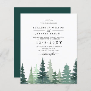 Papier Invitation de mariage d'hiver dans la forêt de pin