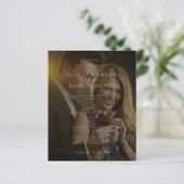 Papier Invitation de mariage dorée avec superposition de (Debout devant)