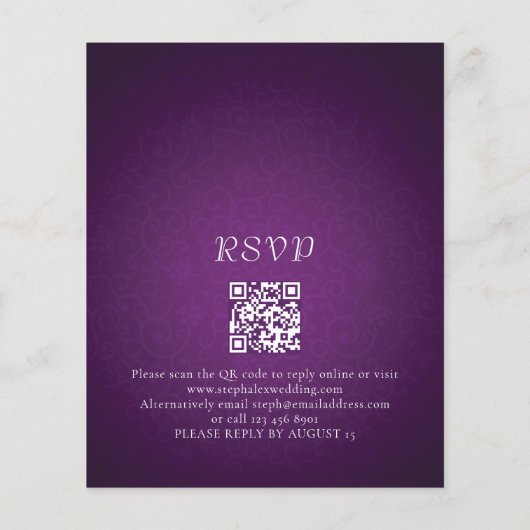 Papier Invitation de mariage du code QR de la chaîne viol (Dos)