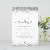 Papier Invitation de mariage du code QR de la Parties sci (Debout devant)