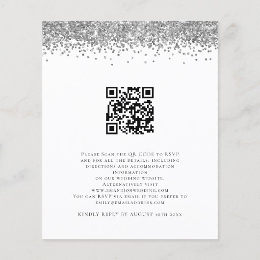 Papier Invitation de mariage du code QR de la Parties sci (Dos)