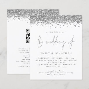 Papier Invitation de mariage du code QR de la Parties sci