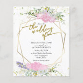 Papier Invitation de mariage du Fleur sauvage du budget (Devant)