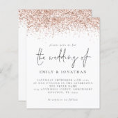 Papier Invitation de mariage du script de Parties scintil (Devant / Derrière)