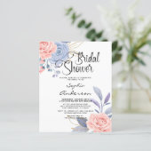 Papier Invitation de mariage élégante à l'aquarelle flora (Debout devant)