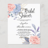 Papier Invitation de mariage élégante à l'aquarelle flora (Devant)