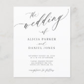 Papier Invitation de mariage élégante avec code QR budgét (Devant)