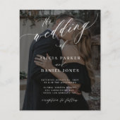Papier Invitation de mariage élégante avec écriture manus (Devant)