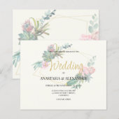 Papier Invitation de mariage élégante BUDGET. Invitation (Devant / Derrière)