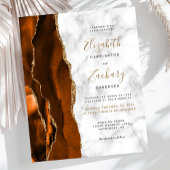 Papier Invitation de mariage élégante en marbre d'agate o