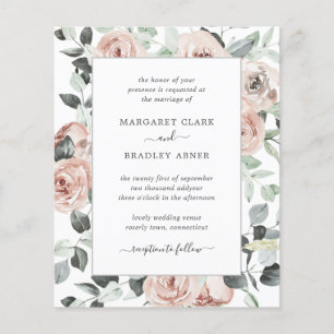 Papier Invitation de mariage élégante et économique Dusty