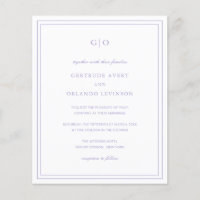 Invitation de mariage élégante et économique lilas