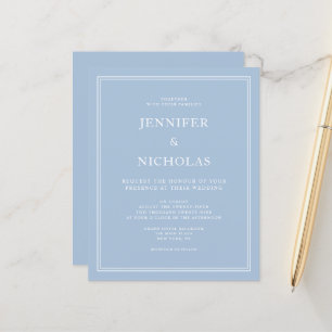 Papier Invitation de mariage élégante et formelle en poud