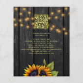 Papier Invitation de mariage en bois rustique avec code Q (Dos)
