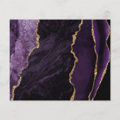 Papier Invitation de mariage en marbre d'agate or violet (Dos)