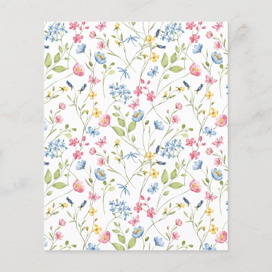 Papier Invitation de mariage floral à fleurs sauvages de  (Dos)