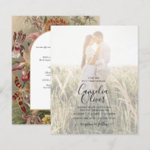 Invitation de mariage floral botanique burgundy vi