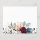 Papier Invitation de mariage floral Bourgogne à petit bud (Dos)