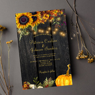 Papier Invitation de mariage florale en bois pour l'autom