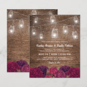 Papier Invitation de mariage florale rustique en pot Maso (Devant / Derrière)