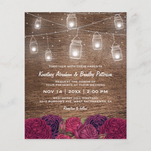 Papier Invitation de mariage florale rustique en pot Maso (Devant)