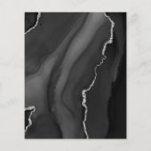 Papier Invitation de mariage géode d'agate argent noir bu (Dos)