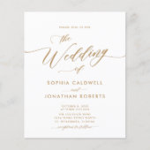 Papier Invitation de mariage Gold Budget mis à jour (Devant)