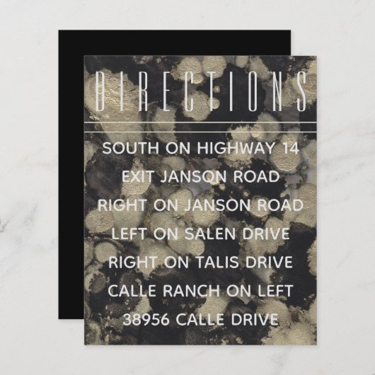 Papier Invitation de mariage Insérer les nuances d'or N N (Devant / Derrière)