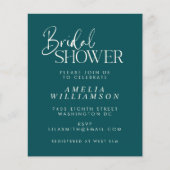 Papier Invitation de mariage minimal émeraude script (Devant)