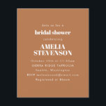 Papier Invitation de mariage minimaliste en terre cuite p<br><div class="desc">Invitation de mariage minimaliste et boho terre cuite marron pas chère</div>