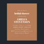 Papier Invitation de mariage minimaliste en terre cuite p<br><div class="desc">Invitation de mariage minimaliste et boho terre cuite marron pas chère</div>