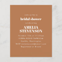 Invitation de mariage minimaliste en terre cuite p