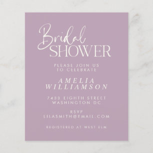 Papier Invitation de mariage minimaliste lilas script Bud