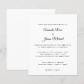 Papier invitation de mariage minimaliste moderne (Devant / Derrière)
