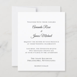 Papier invitation de mariage minimaliste moderne