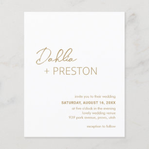 Papier Invitation de mariage minimaliste moderne et écono